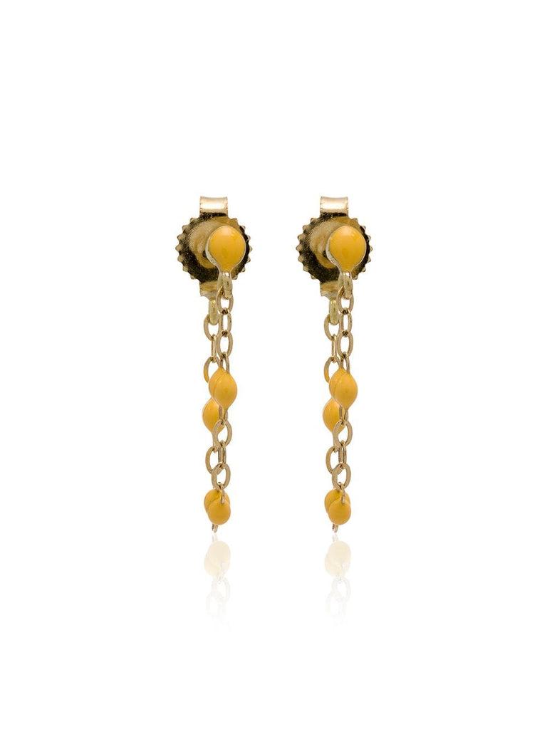 yellow gold YG bead earrings