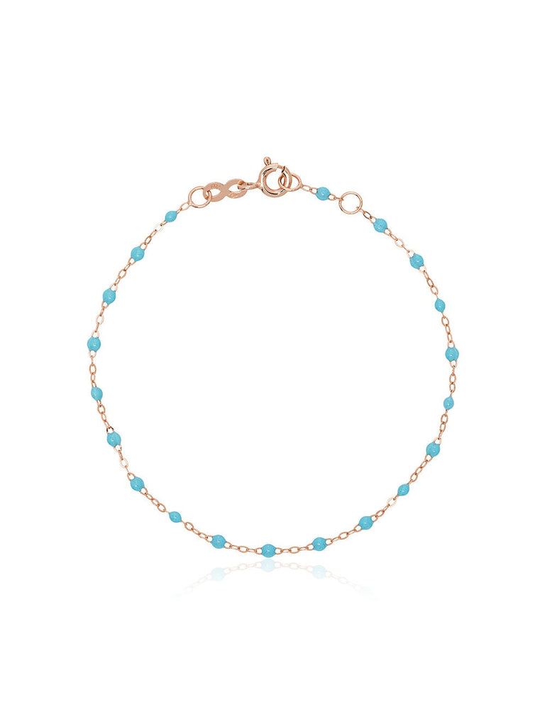 18k rose gold blue beaded bracelet