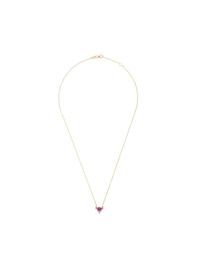 18kt yellow gold charnières rouge circle necklace