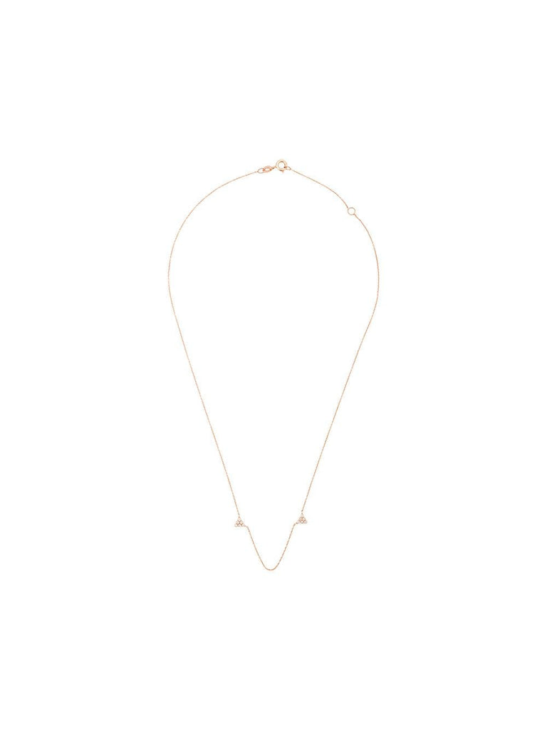 18kt rose gold fine diamond chai necklace