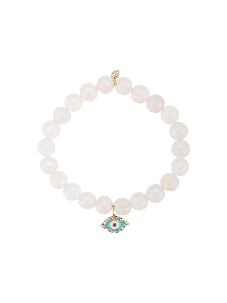 turquoise evil eye pearl beaded bracelet