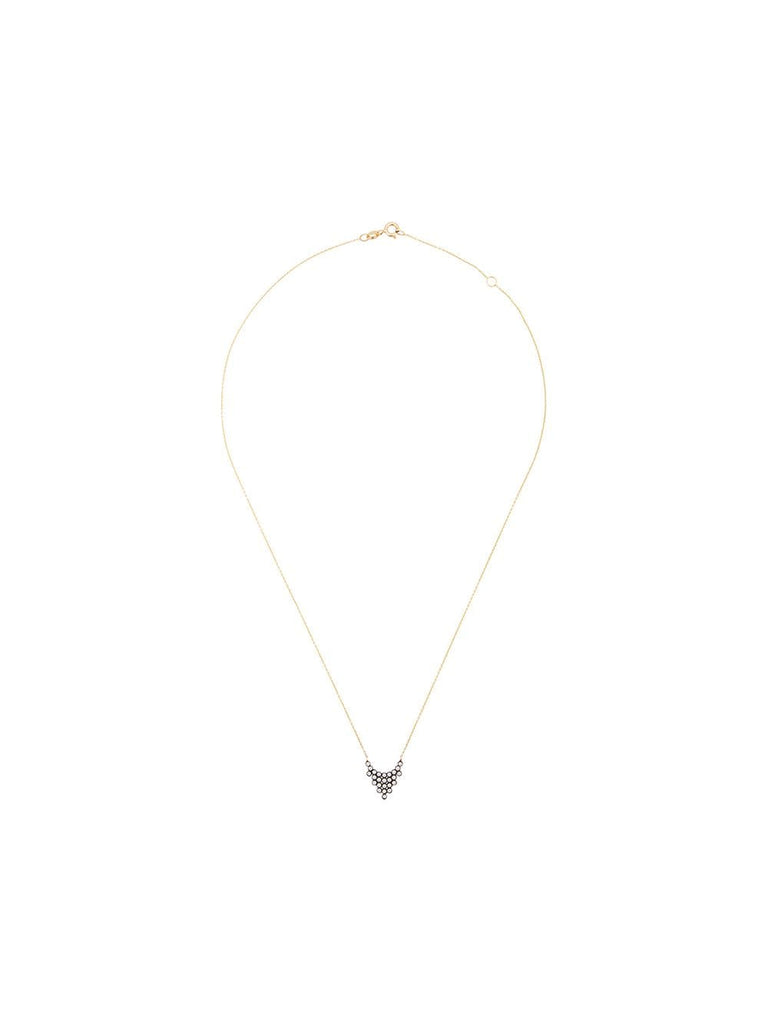 18kt yellow gold and blackened Charnières diamond curve necklace