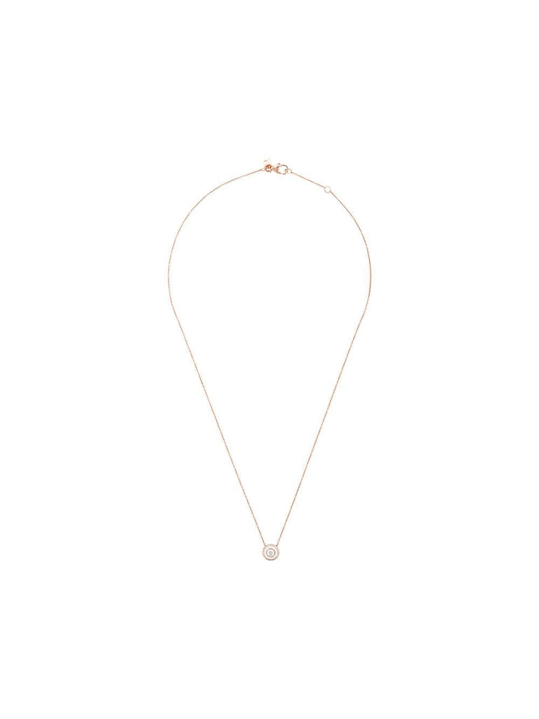 18kt rose gold round ivory enamel diamond necklace