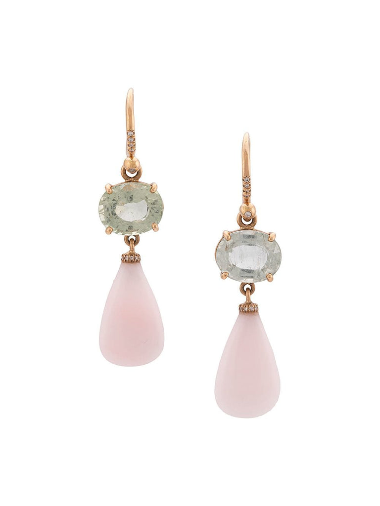 pink opal drop earrings