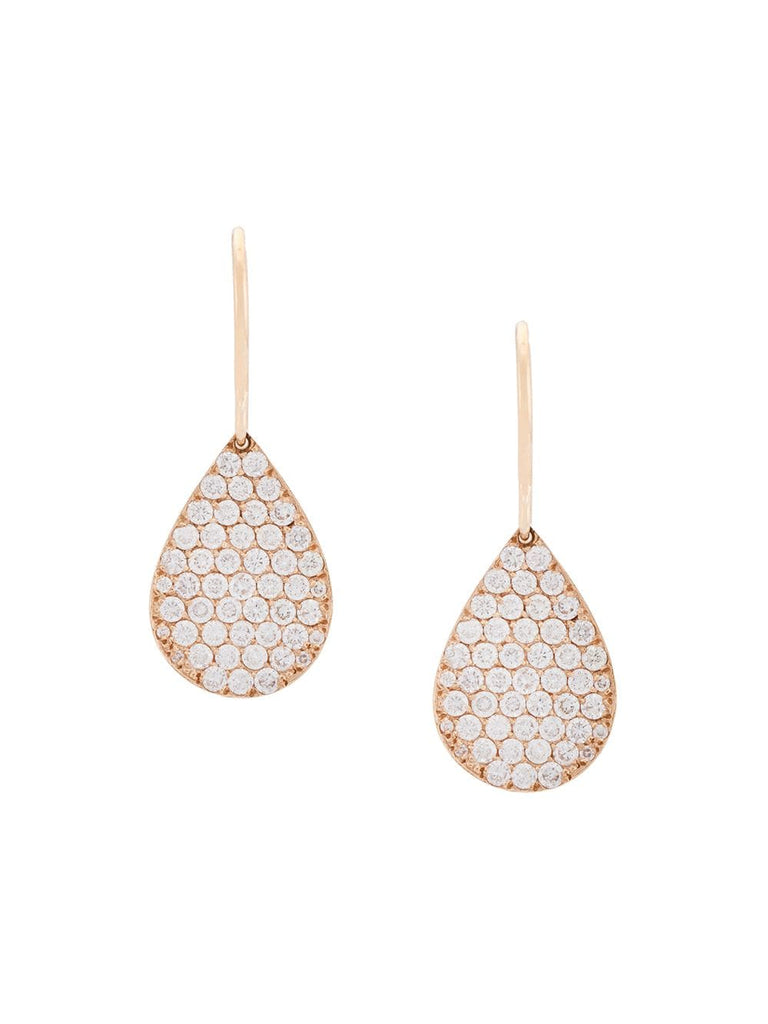 18kt rose gold and diamond teardrop earrings