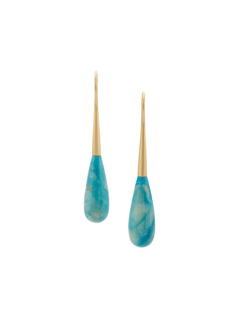 18kt yellow gold marbled opal teardrop earrings