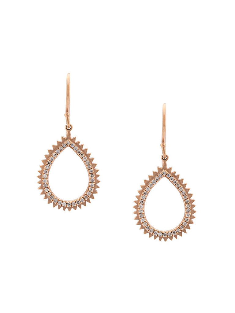 18kt rose gold and diamonds small drop earrings