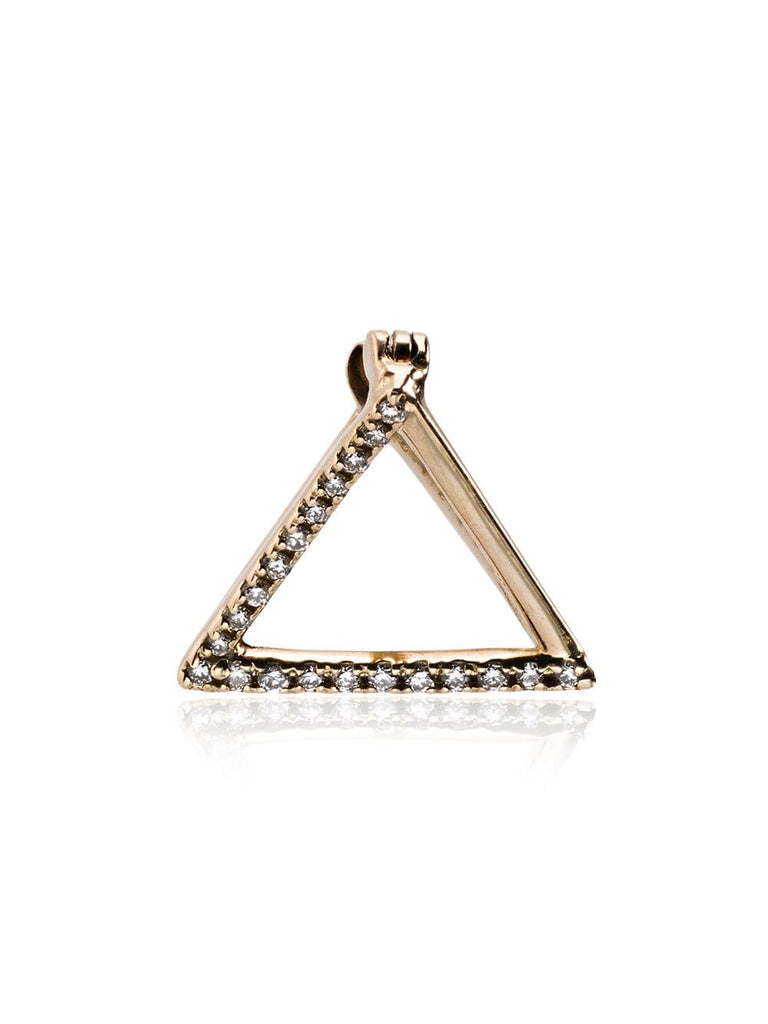 18k yellow gold diamond triangle earring