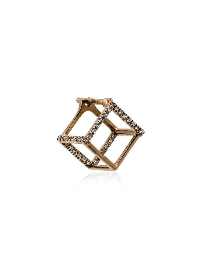 18K yellow gold square earrings