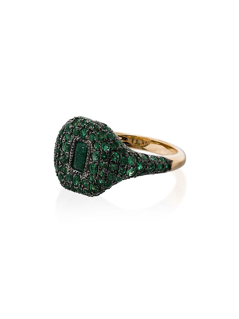 18k yellow gold emerald ring