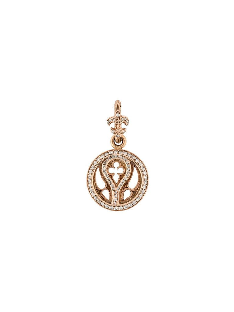 14kt rose gold and diamond Quatrefoil pendant