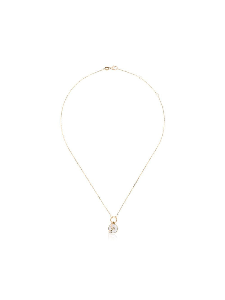 white and yellow gold disc drop diamond necklace