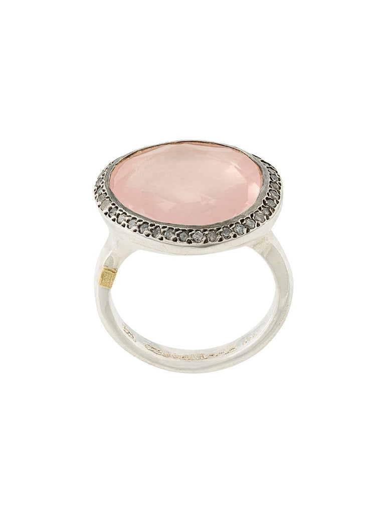 pink quartz and diamond cocktail ring