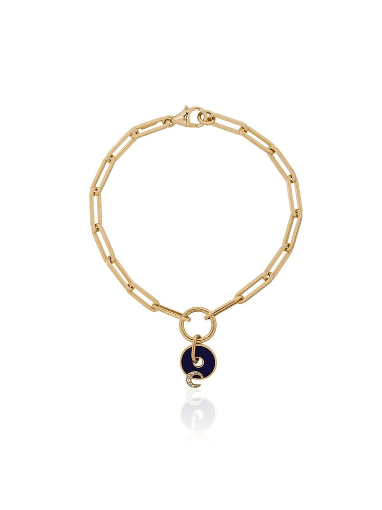 blue and yellow gold karma diamond bracelet