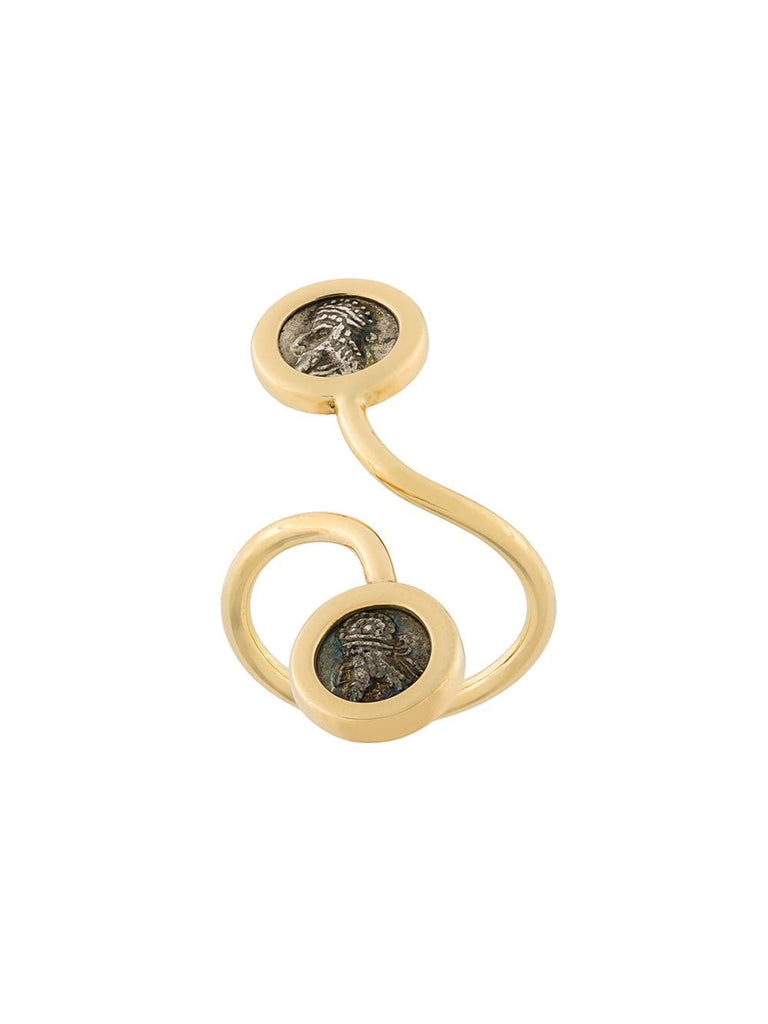 Kings of Persis Double Coin 18kt gold ring