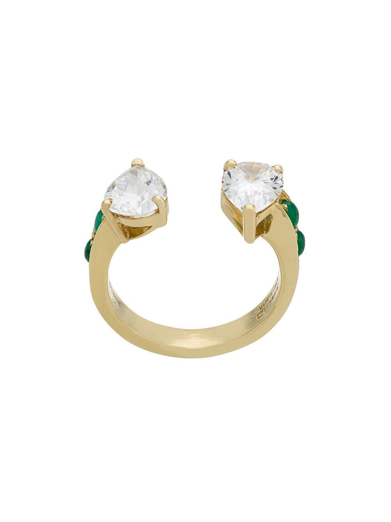 Theodora Zirconium Double Tear 18kt gold ring