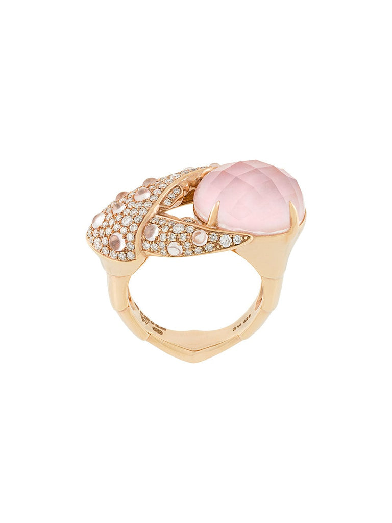 18kt rose gold, opal and diamond Crab Pincer Crystal Haze ring