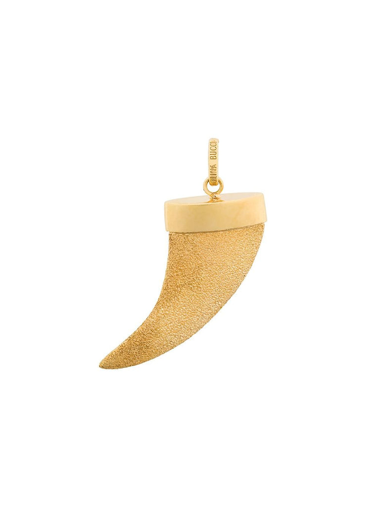 18kt yellow gold Florentine Finish Corno pendant