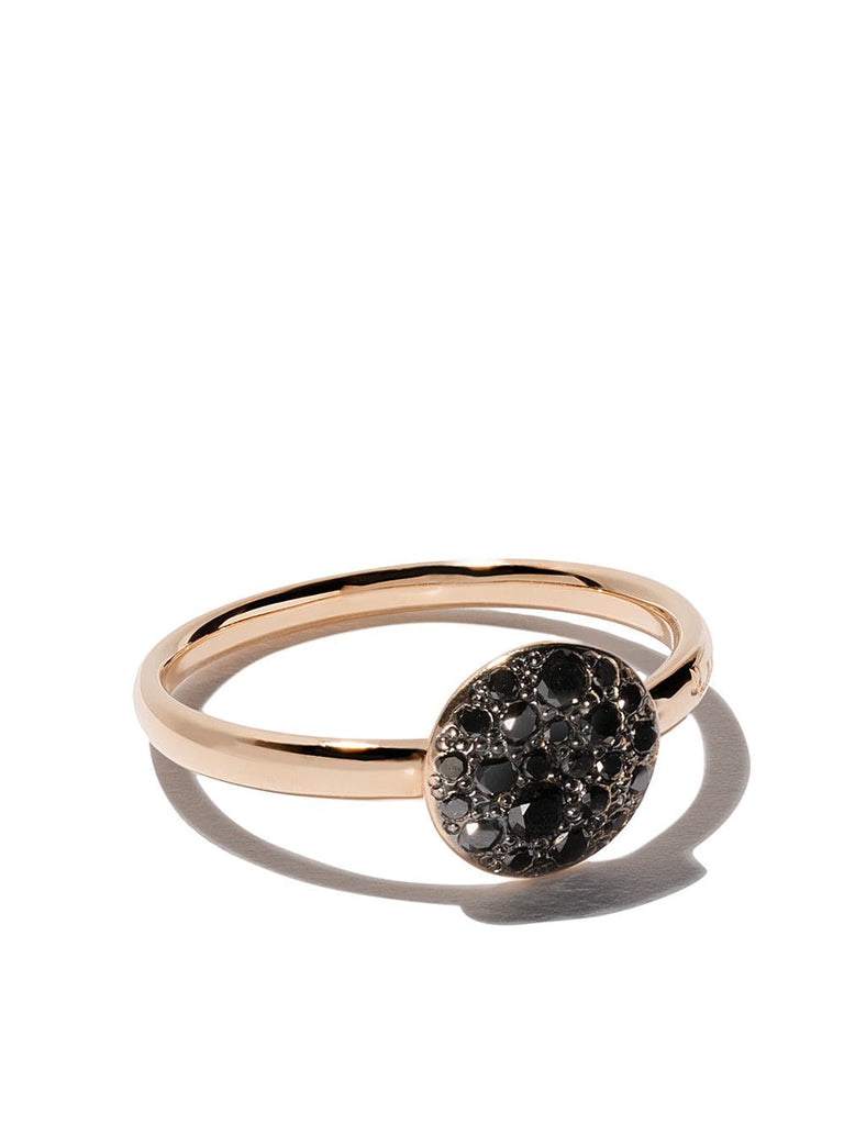 18kt rose gold Sabbia black diamond ring