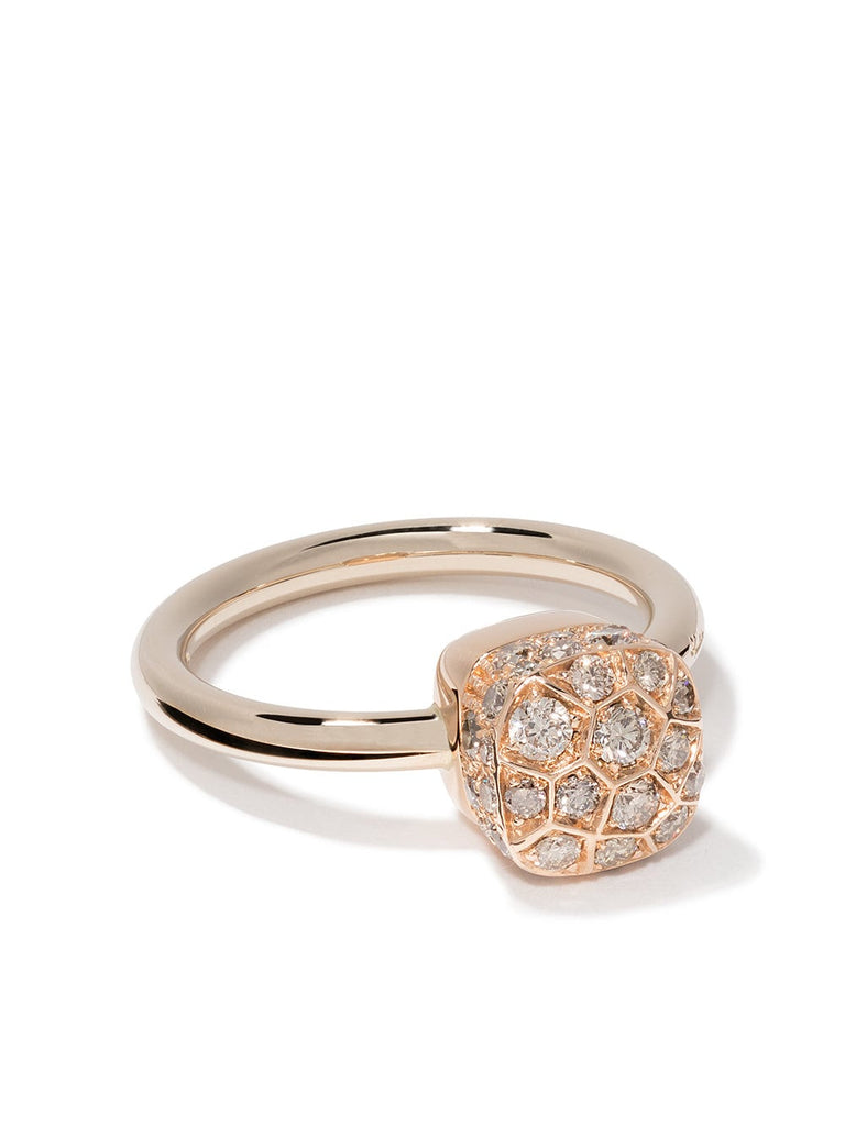 18kt rose and white gold Nudo Solitaire diamond ring