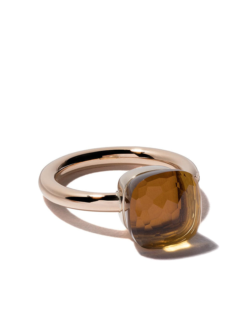 18kt rose & white gold medium Nudo citrine quartz ring