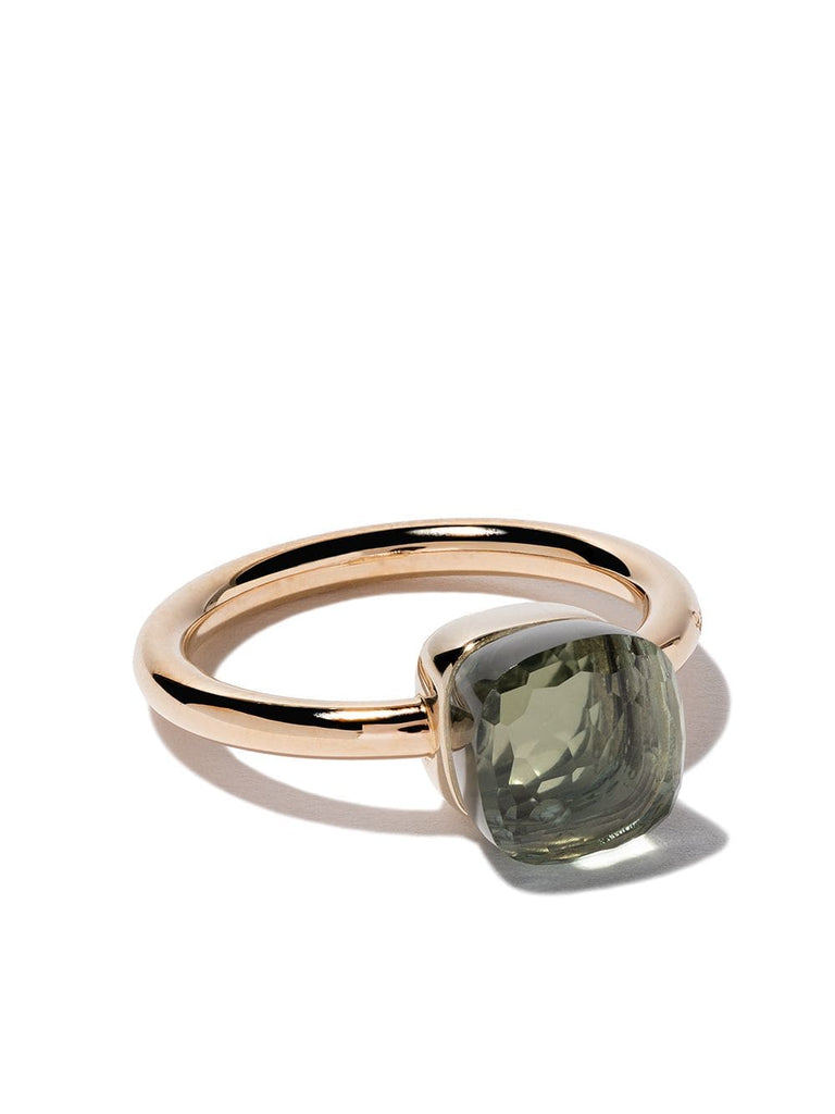 18kt rose & white small Nudo prasiolite ring