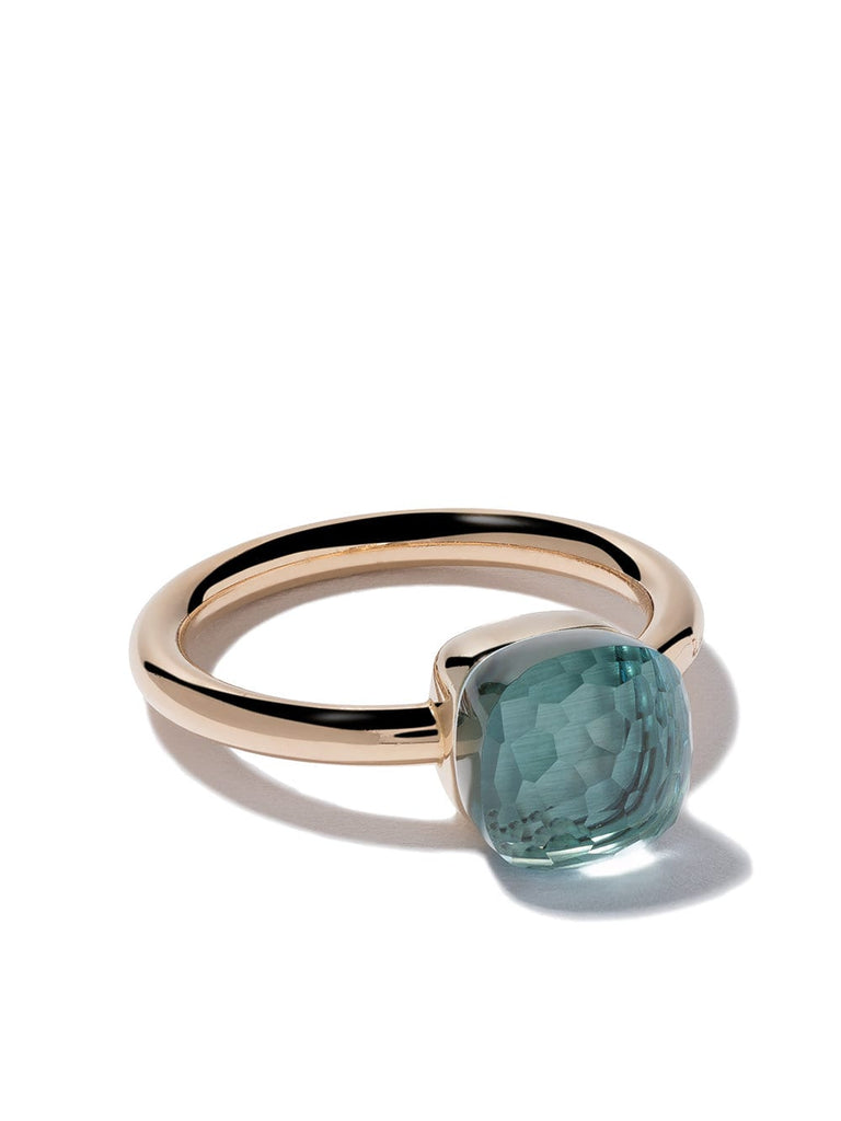 18kt rose gold small Nudo light blue topaz ring