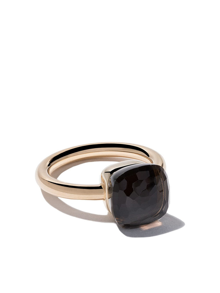 18kt rose & white gold Nudo smoky quartz ring