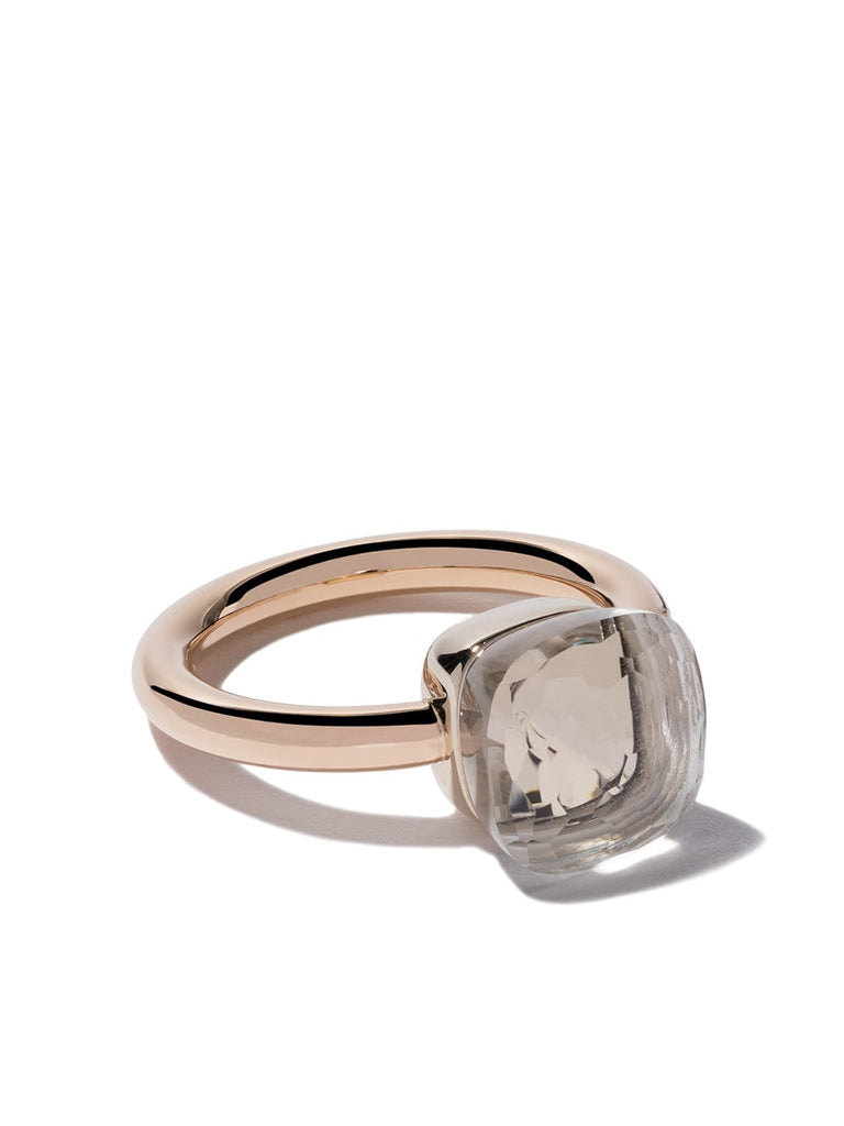 18kt rose & white gold Nudo white topaz ring