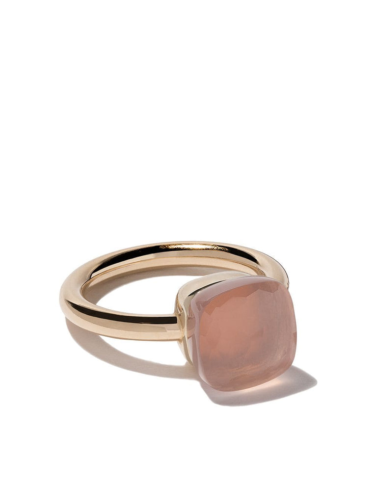 18kt rose & white gold Nudo rose quartz ring