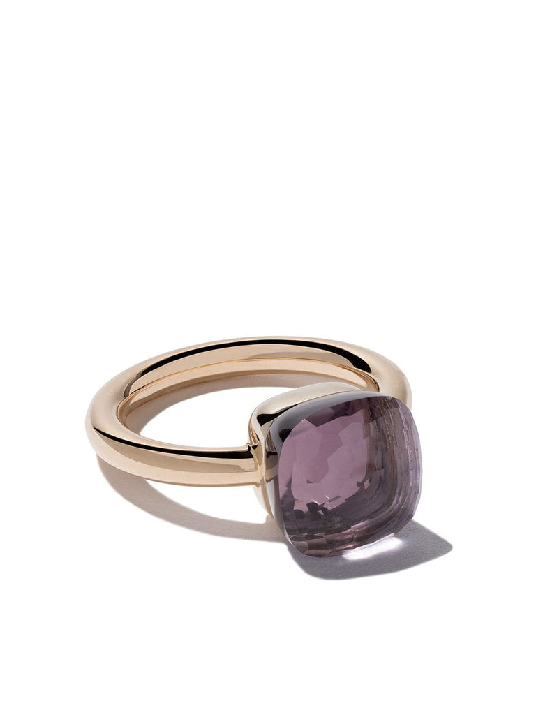 18kt rose & white gold small Nudo amethyst ring