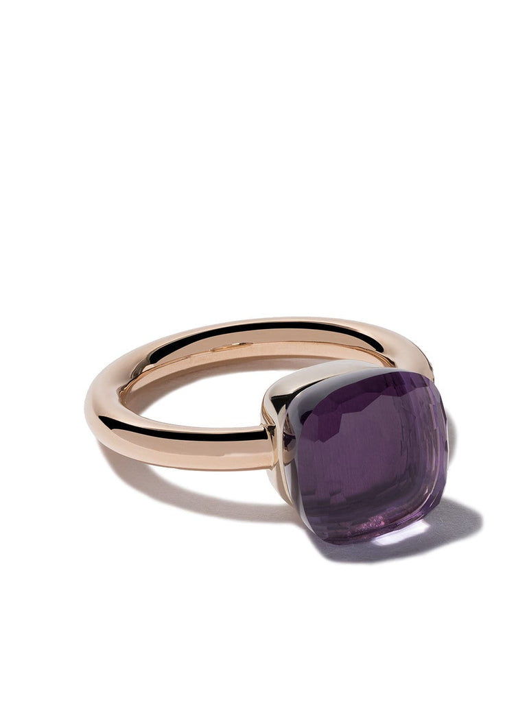 18kt rose & white gold Nudo amethyst ring