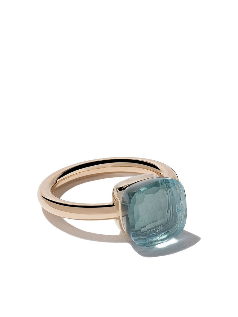 18kt rose & white gold Nudo light blue topaz ring