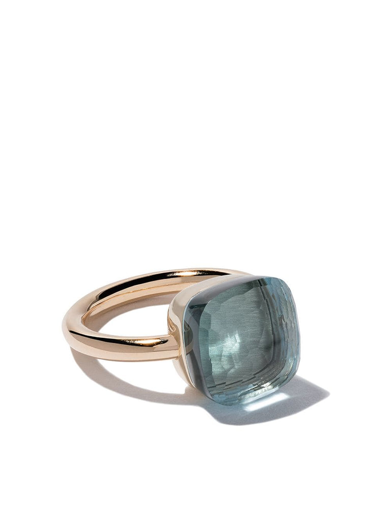 18kt rose & white gold Nudo light blue topaz ring