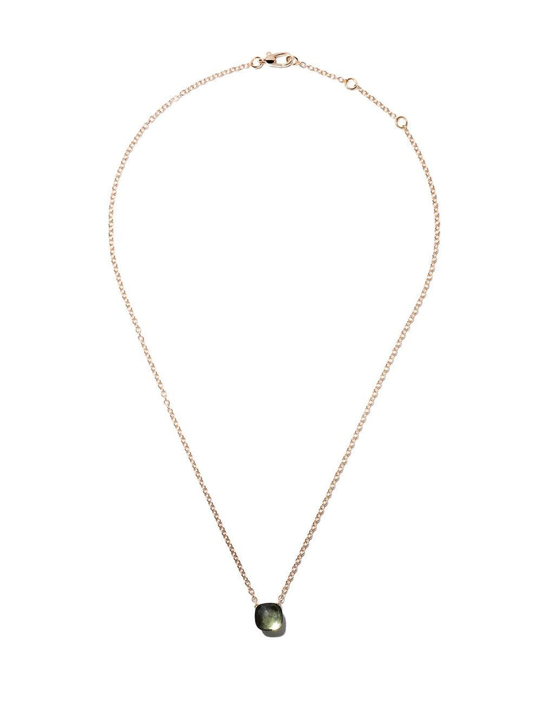 18kt rose & white gold Nudo prasiolite pendant necklace