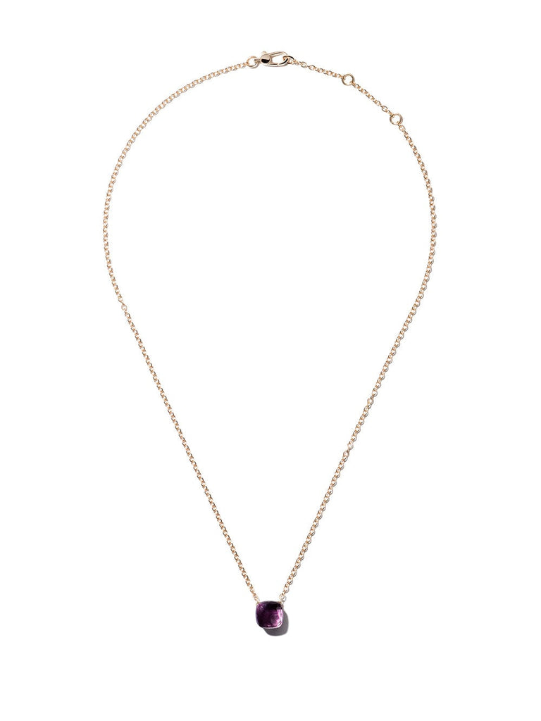 18kt rose & white gold Nudo amethyst pendant necklace