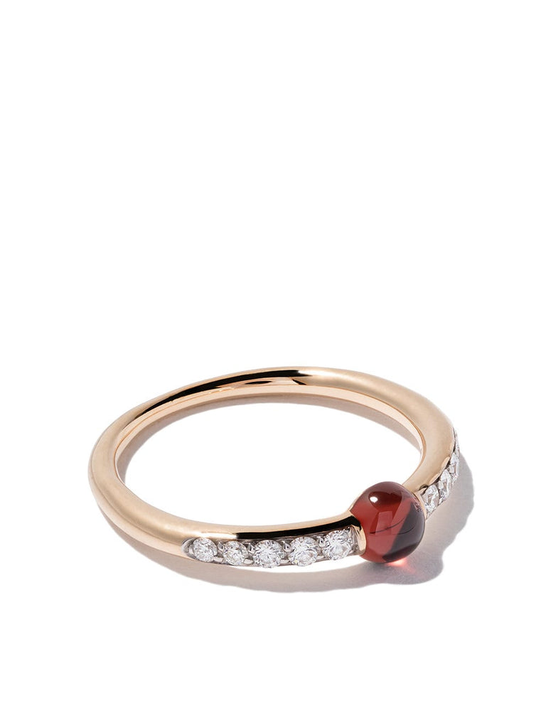 18kt rose gold M'ama non M'ama garnet & diamond ring