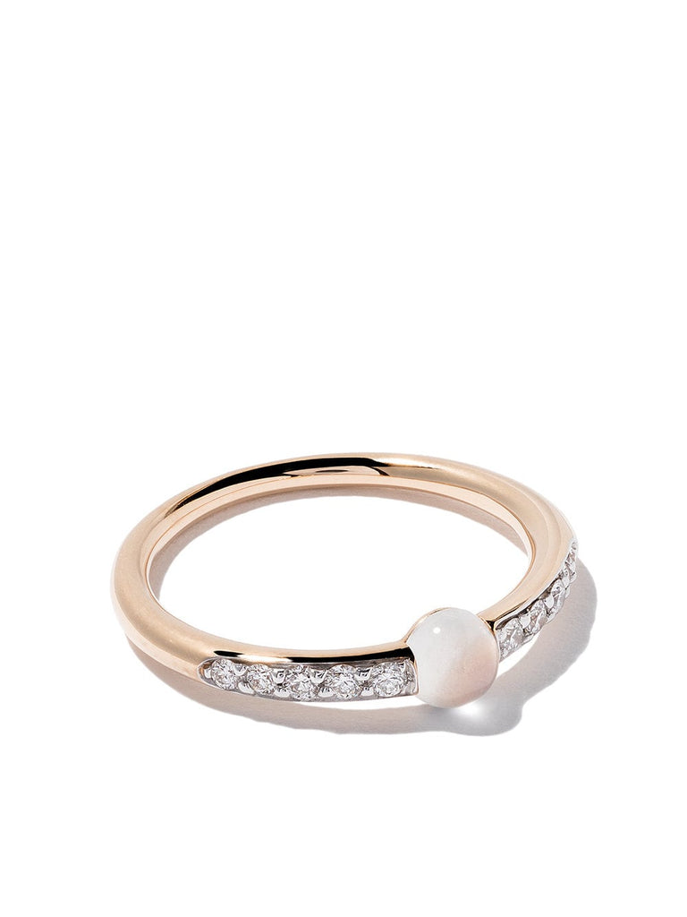 18kt rose gold M'ama non M'ama moonstone & diamond ring