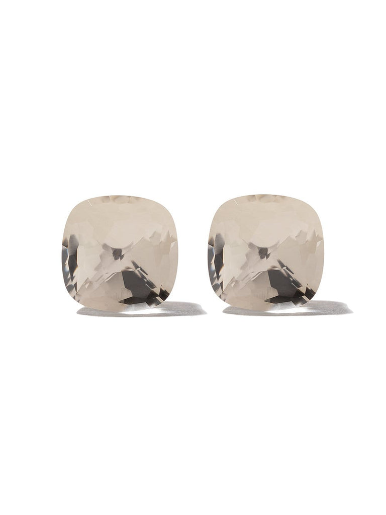 18kt rose & white gold Nudo white quartz stud earrings