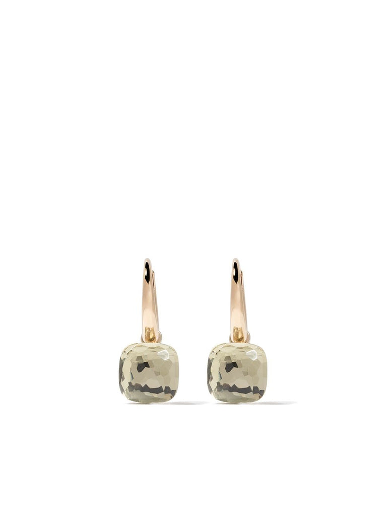 18kt rose & white gold Nudo prasiolite earrings