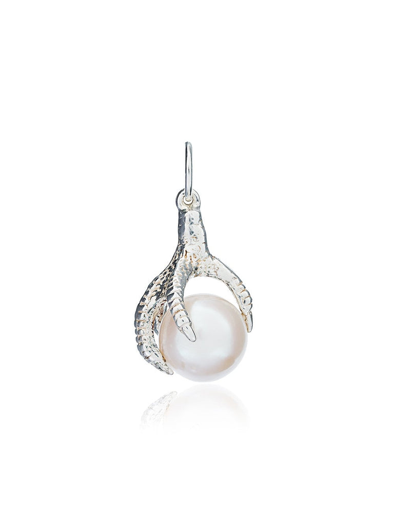 gold plated silver Pearl claw earring