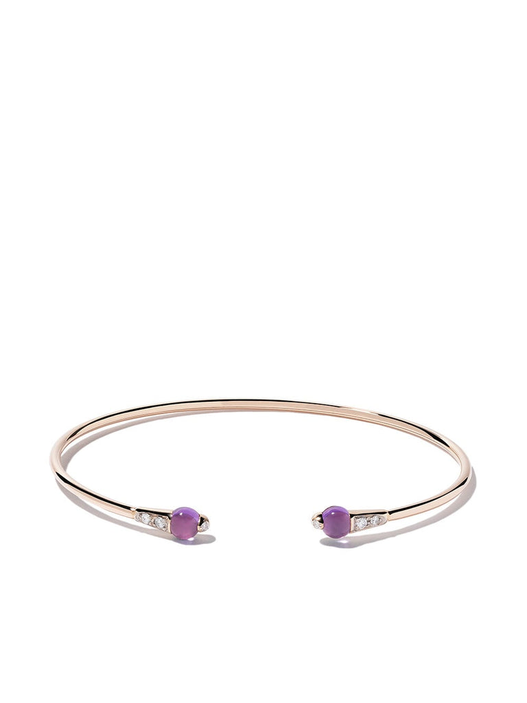 18kt rose gold M'ama non m'ama amethyst & diamond cuff