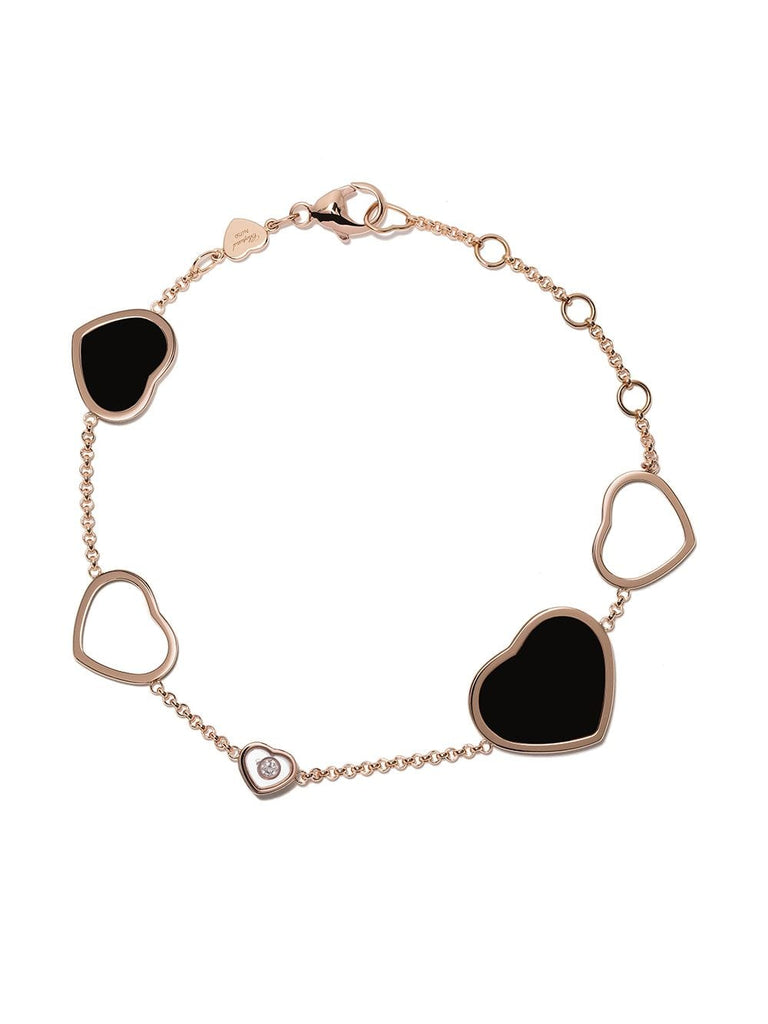 18kt rose gold Happy Hearts mother of pearl and diamond bracelet