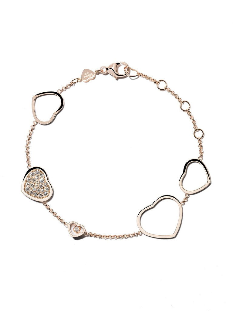 18kt rose gold Happy Hearts diamond bracelet