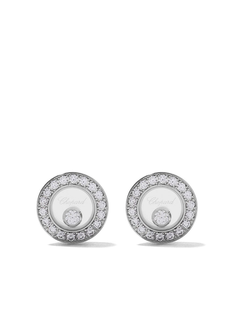 18kt white gold Happy Diamonds Icons ear pins