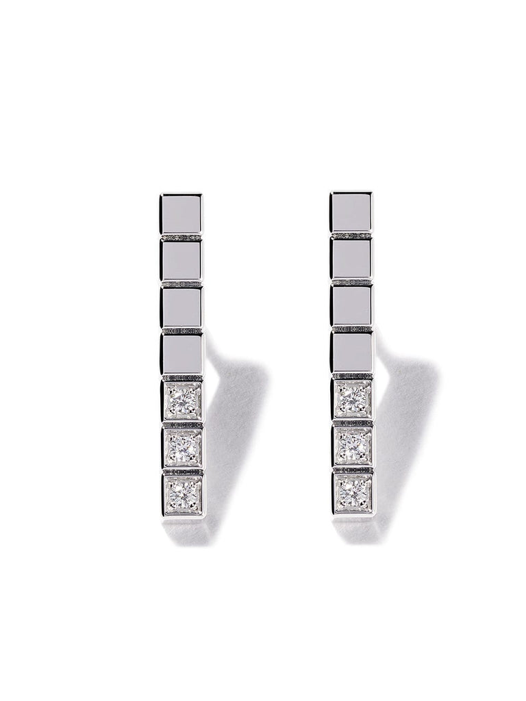 18kt white gold Ice Cube Pure diamond earrings