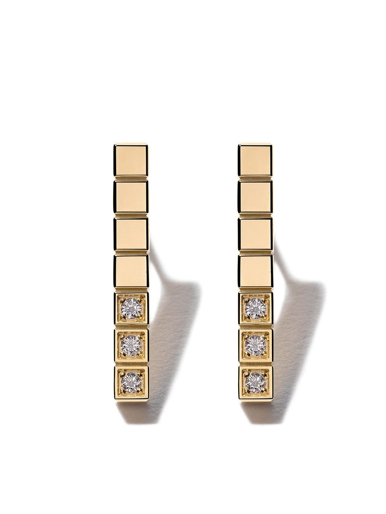 18kt yellow gold Ice Cube Pure diamond earrings