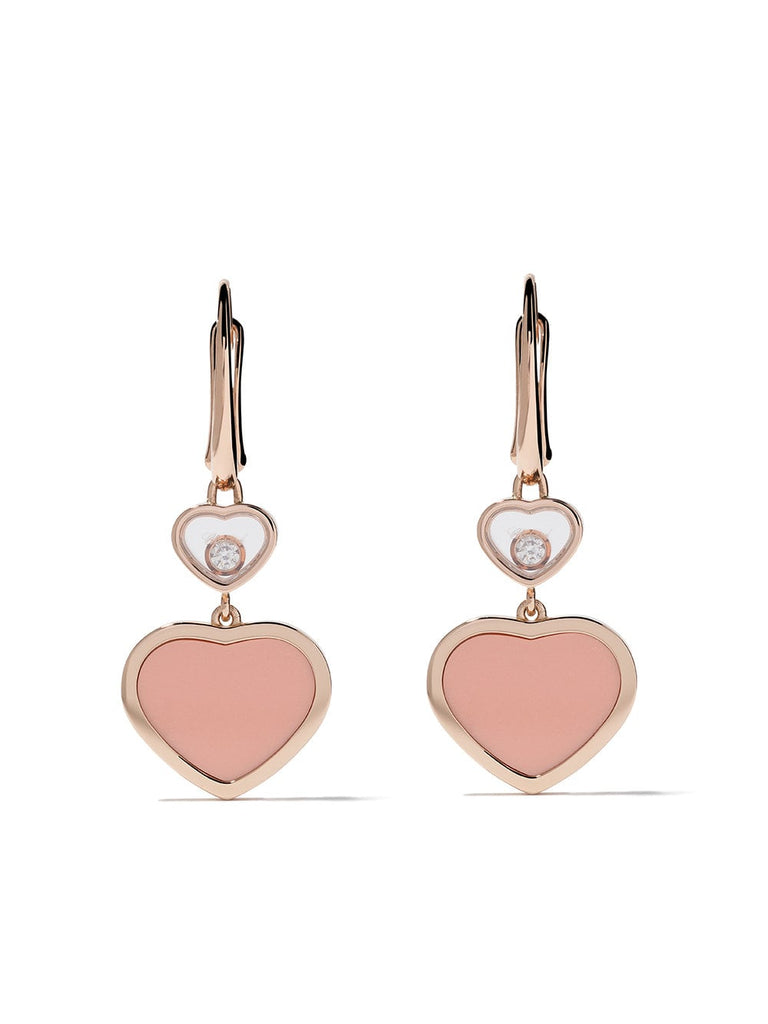 18k rose gold Happy Hearts diamond earrings