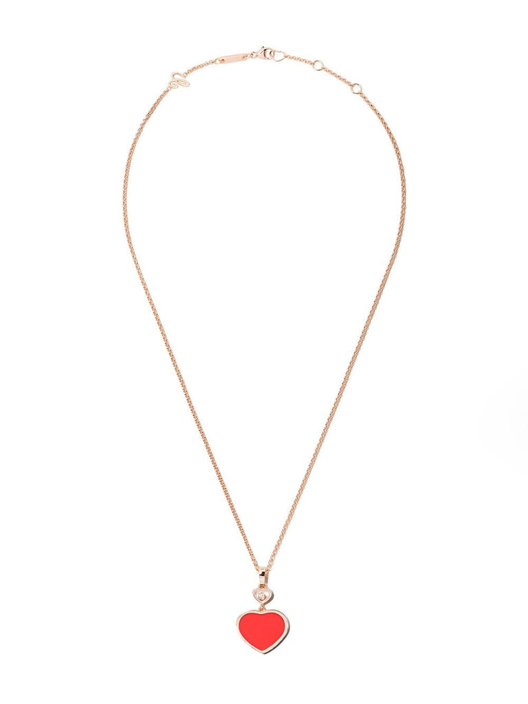 18kt rose gold Happy Hearts diamond pendant necklace