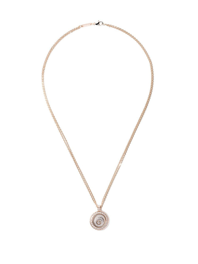 18kt rose gold Happy Spirit pendant diamond necklace